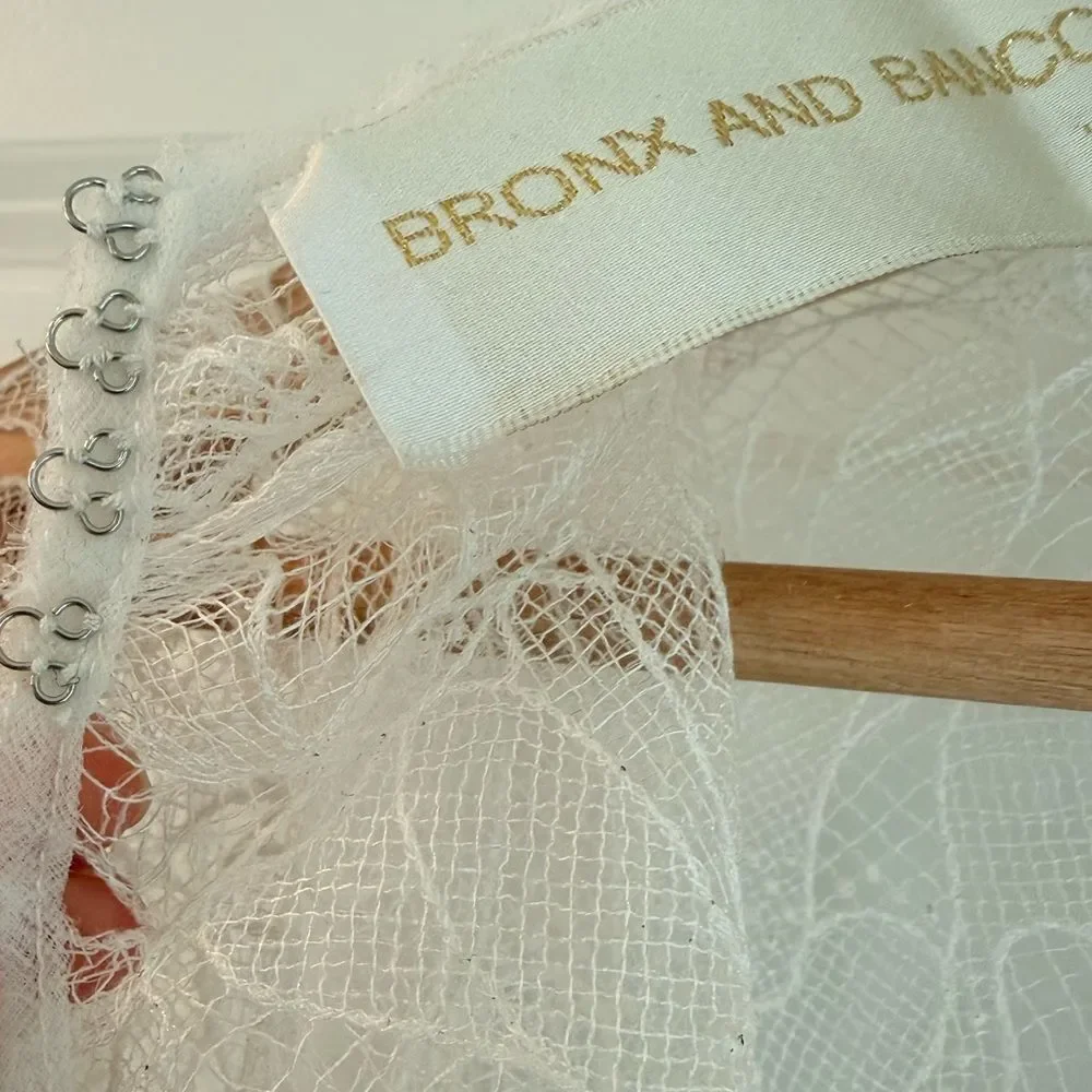 NWOT Maraya Arabella Lace Mini Dress in WhiteBronx and Banco - Picture 9 of 16